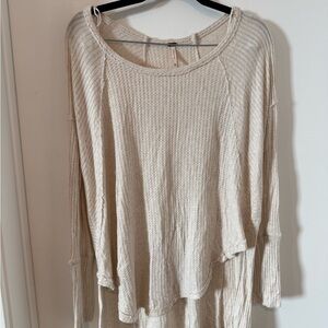 Free People Cream Knit Top